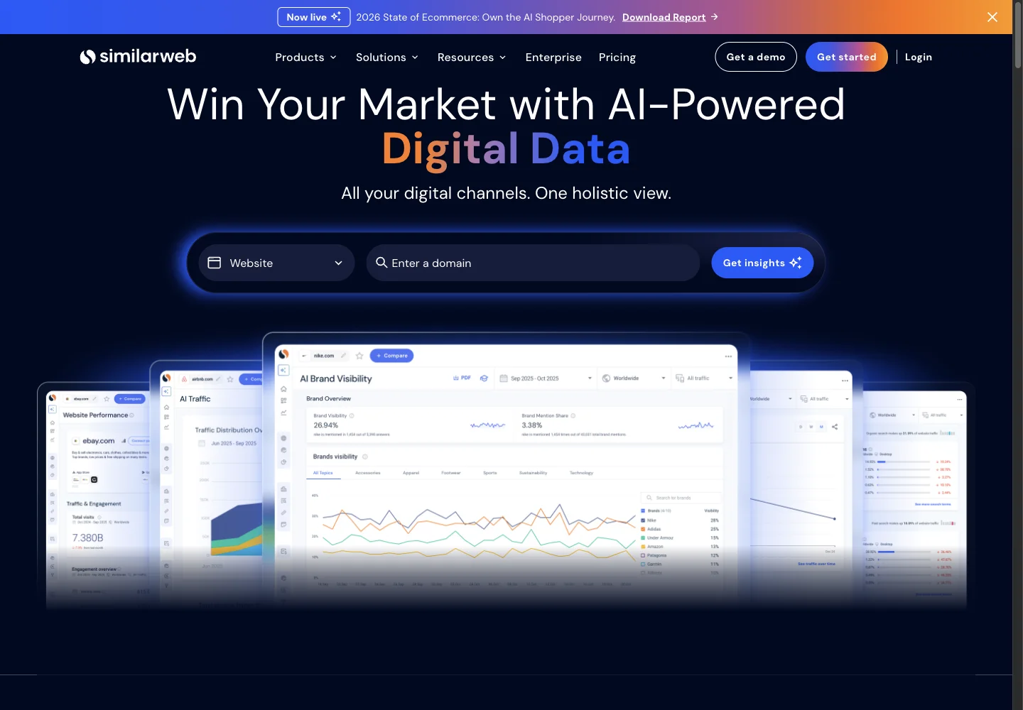 Similarweb official website showing its product positioning and overview