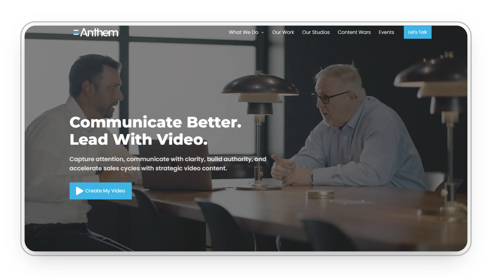 Anthem marketing agency homepage