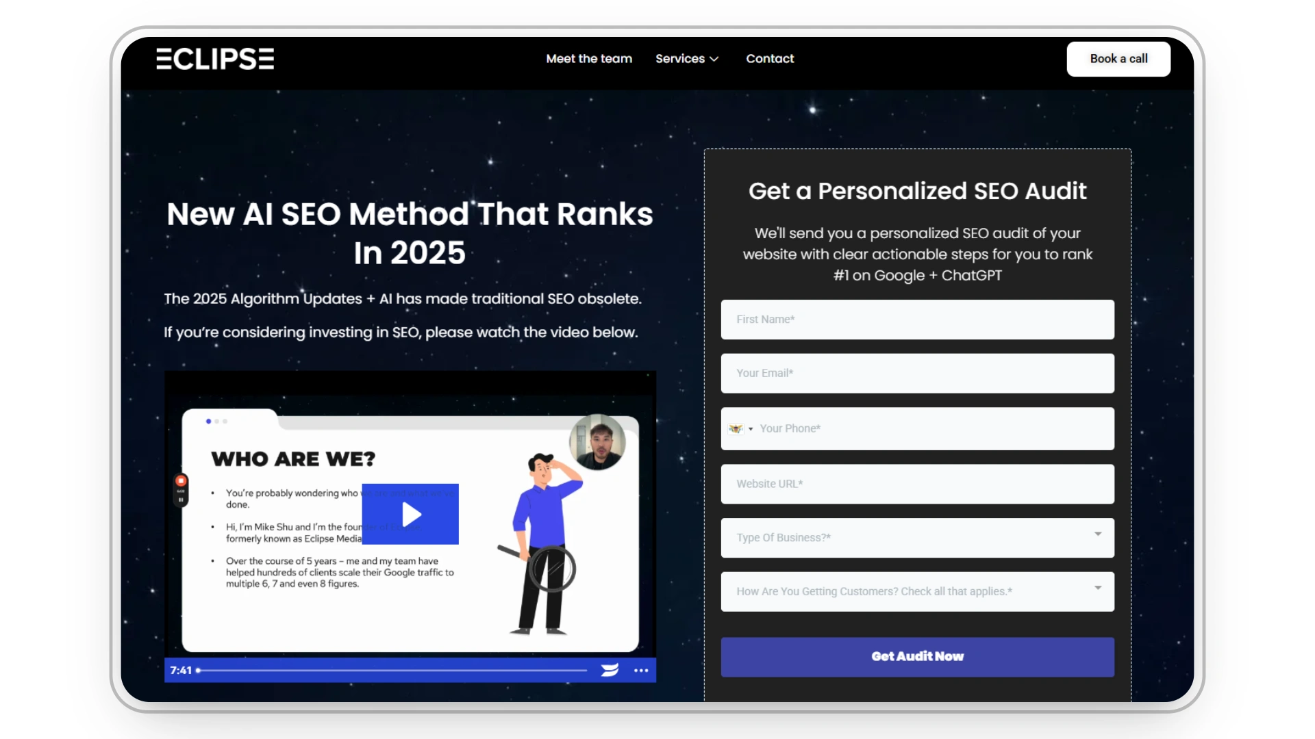 Eclipse SEO agency homepage