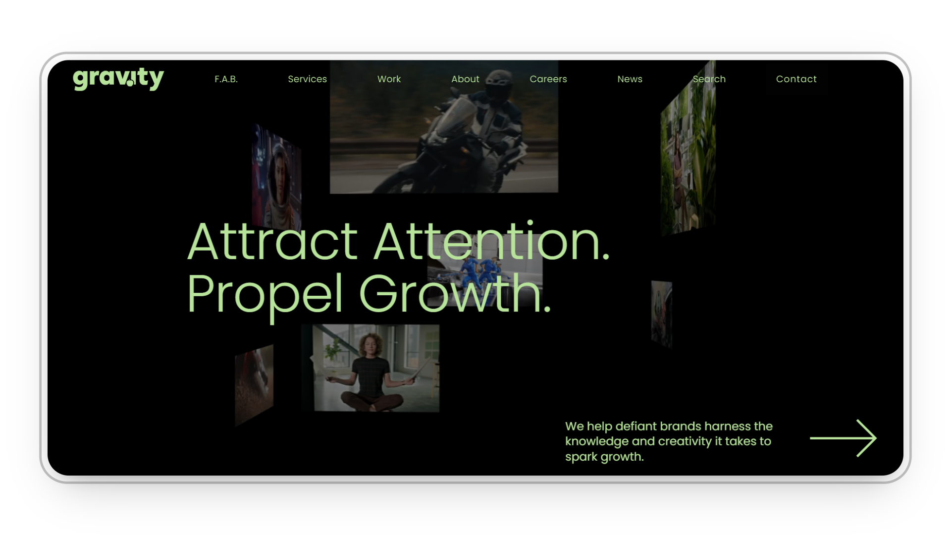 Gravity global marketing homepage