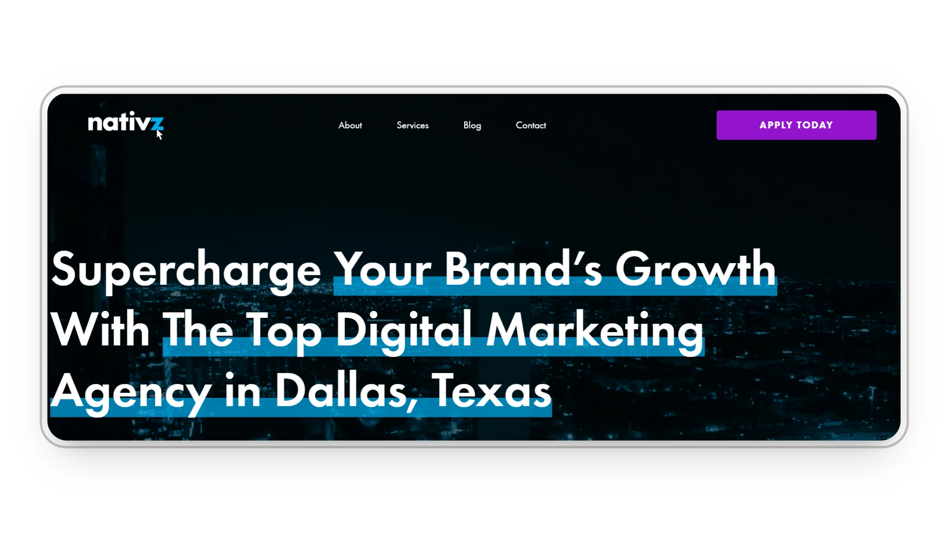 Nativz website banner
