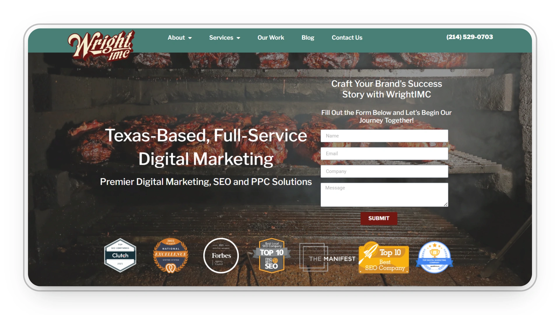 WrightIMC Texas digital marketing agency website homepage